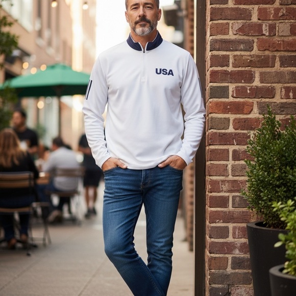 adidas Other - adidas White and Navy Zip Up Sweater
